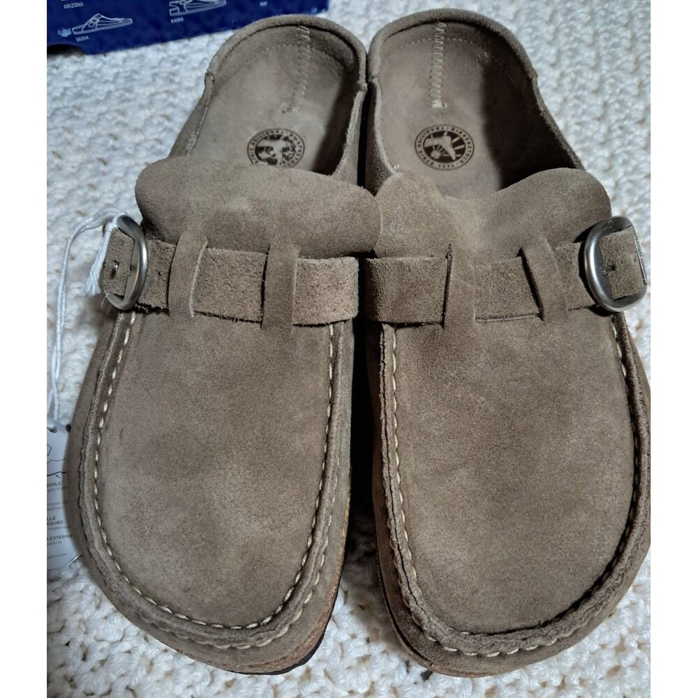 Birkenstock BUCKLEY Suede Clog GRAY TAUPE Narrow EU 40 NEW - Picture 12 of 16